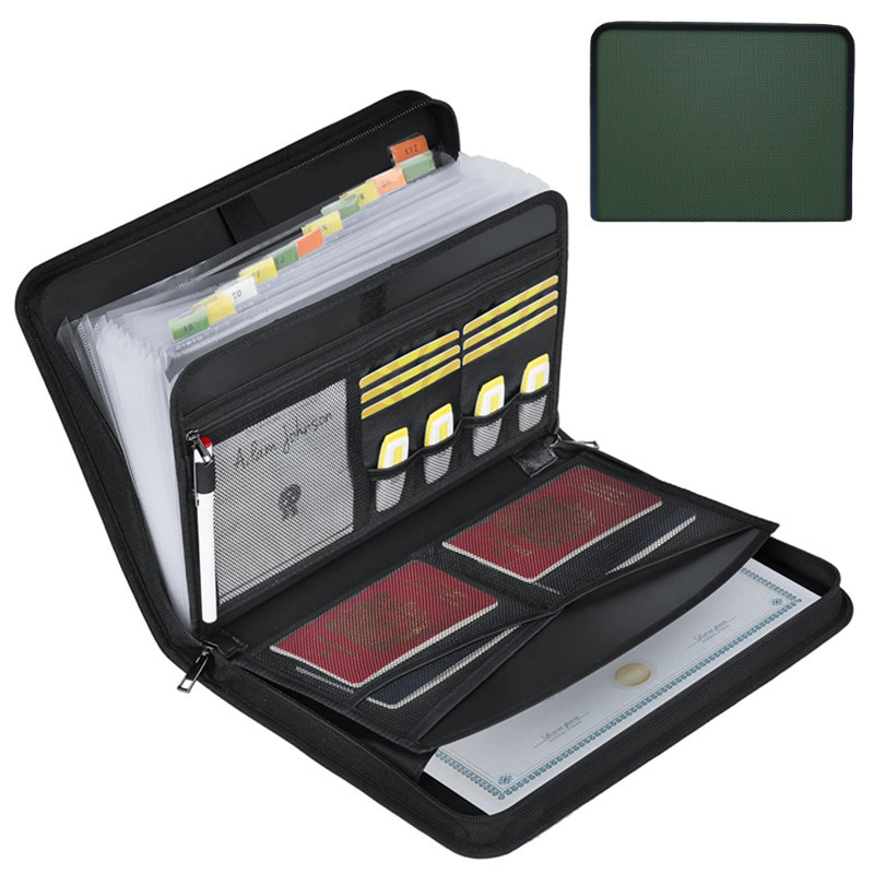 Expandable Accordion File Folder 13 Pockets - Heat Resistant Expanding File Folder with